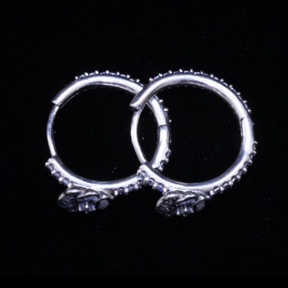 Pandora Jewelry New Pandora Blue Pansy Flower Earrings Poshmark